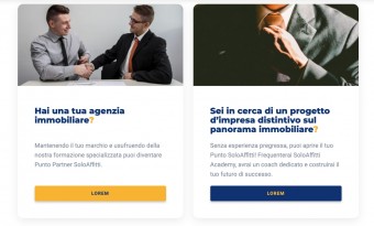 (67) Card su 2 colonne con immagine testo e pulsante